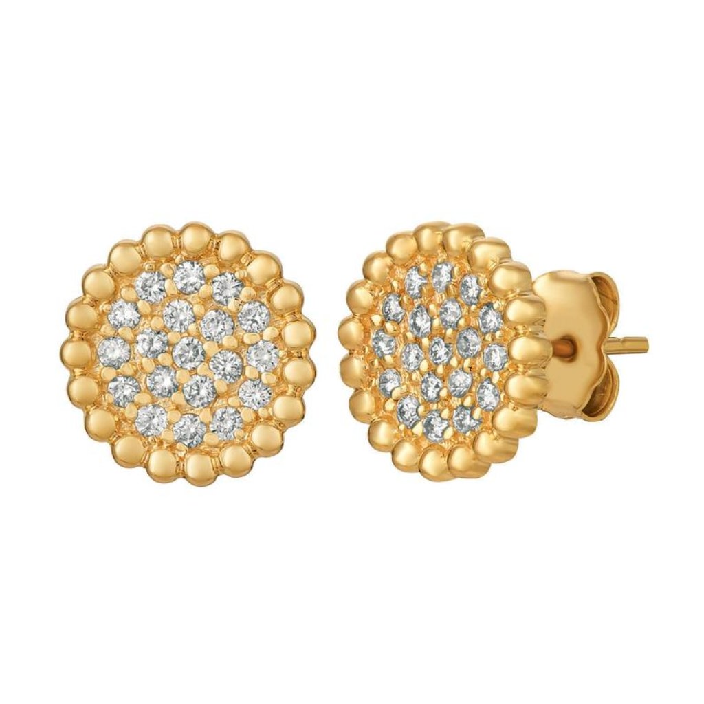 0.40 Carat Natural Diamond Earrings 14k Yellow